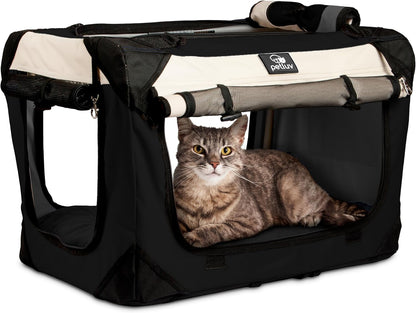 Cat & Dog Carrier, Fits Most Cats or Small Dog Comfortably, Medium, Black