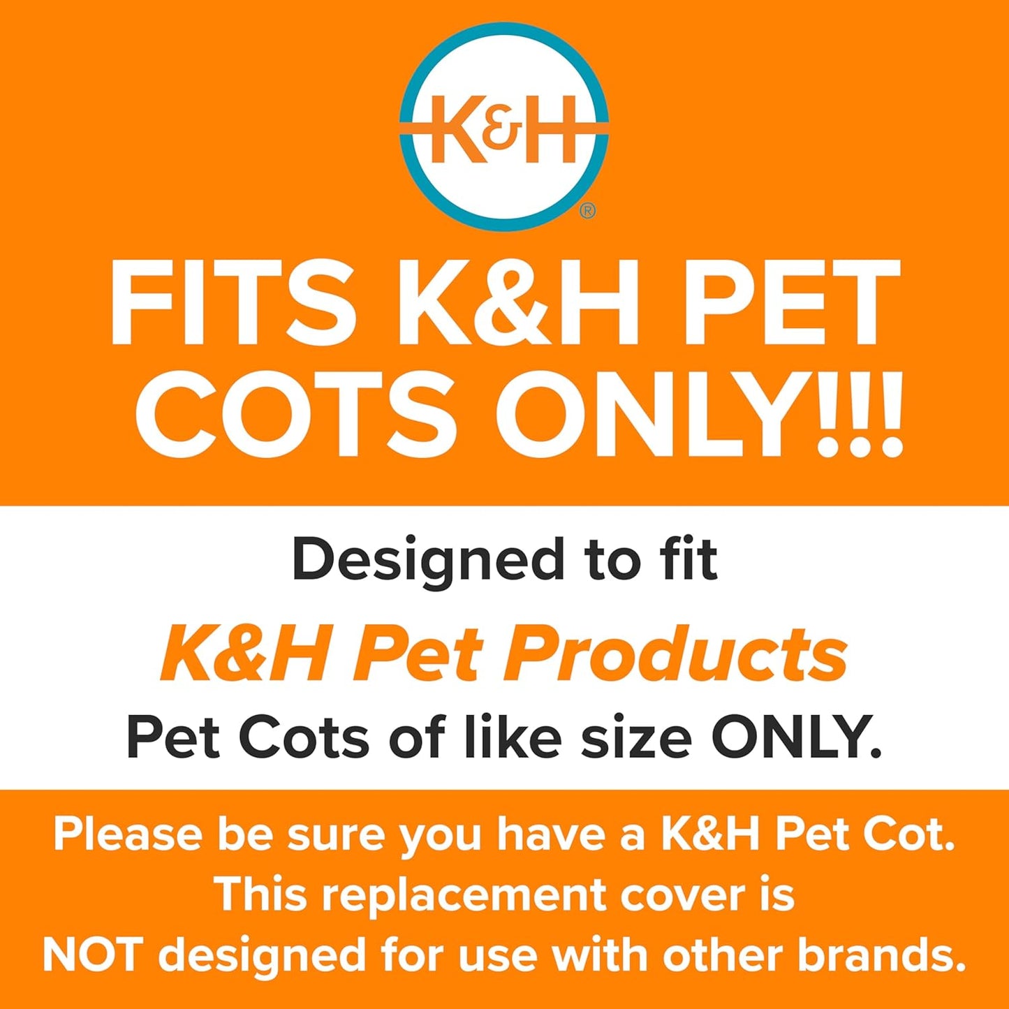 K&H Outdoor Elevated Dog Bed Pet Cot Replacement Cover, Medium 32X25In