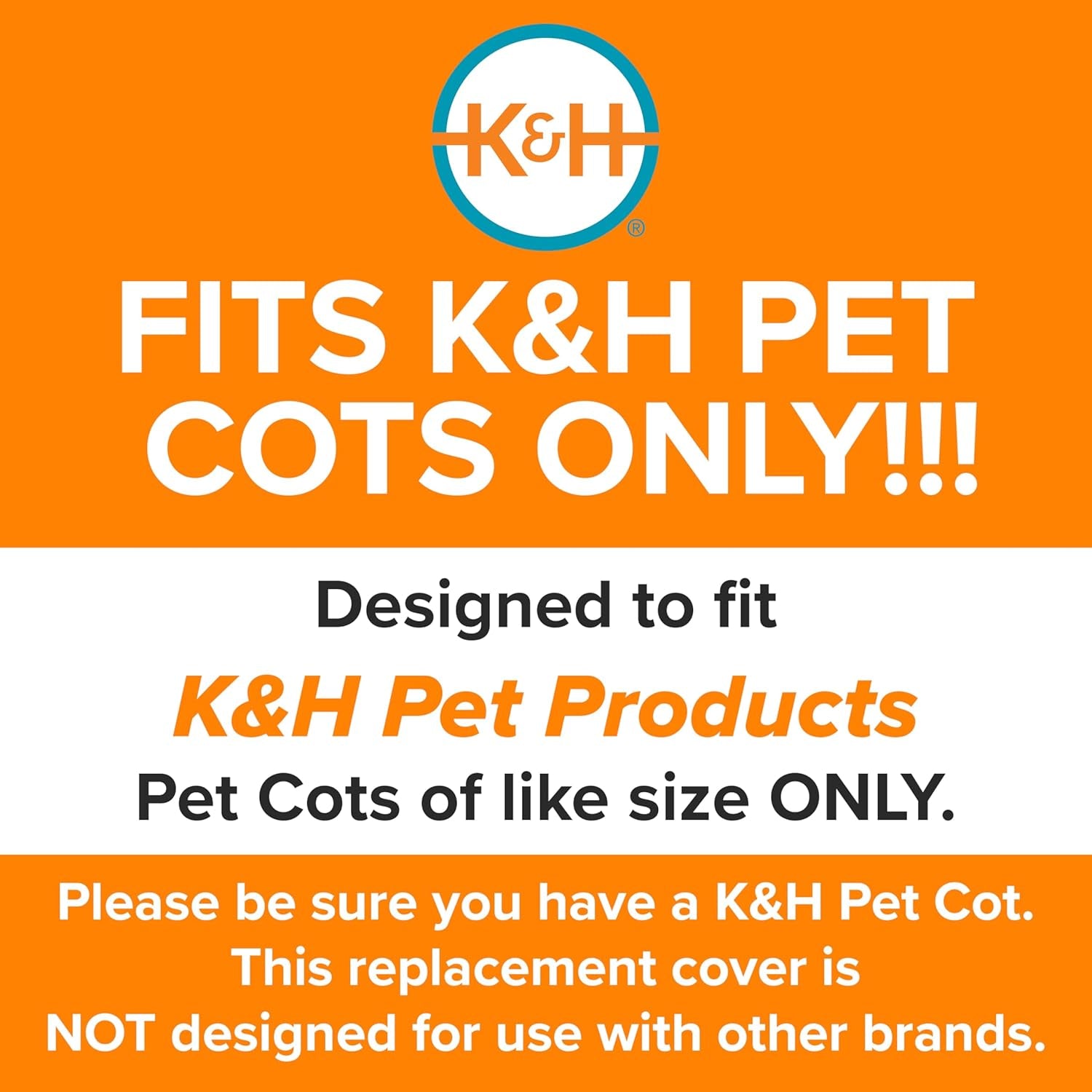 K&H Outdoor Elevated Dog Bed Pet Cot Replacement Cover, Medium 32X25In