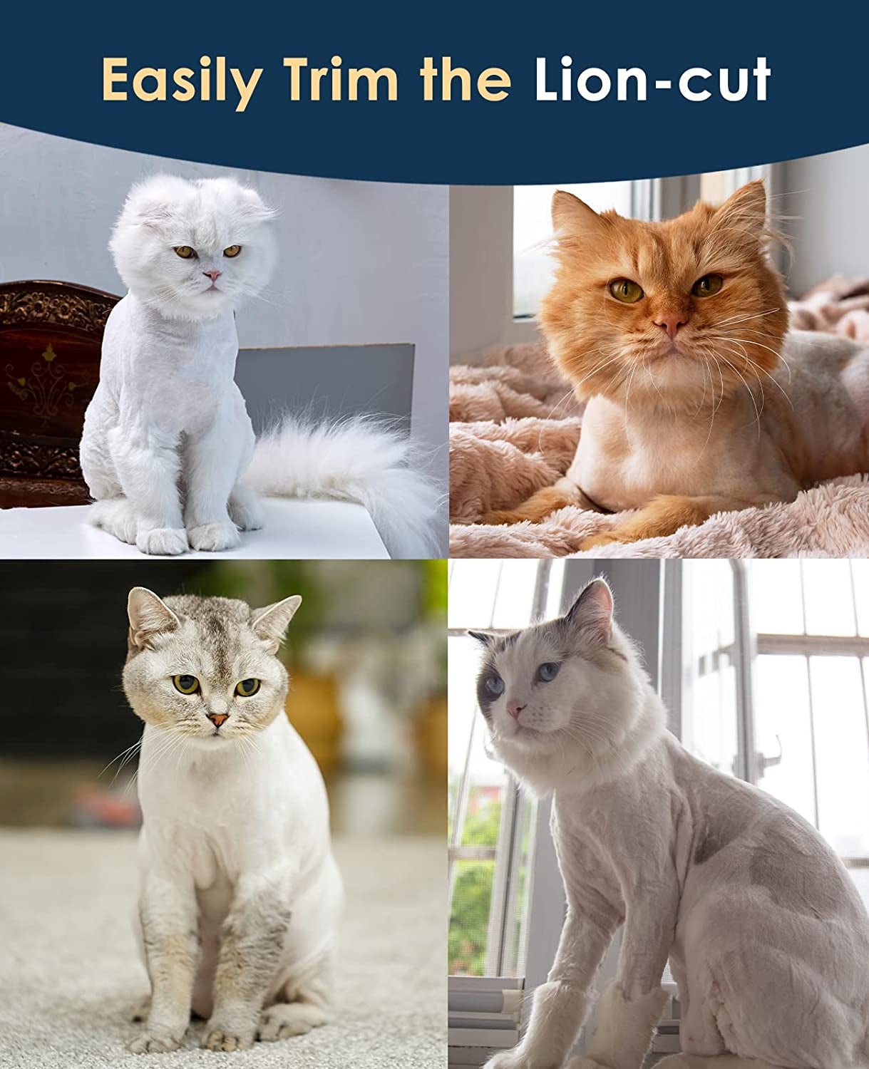 Quiet Cat Clippers for Matted Hair & Long Hair, Cat Shaver