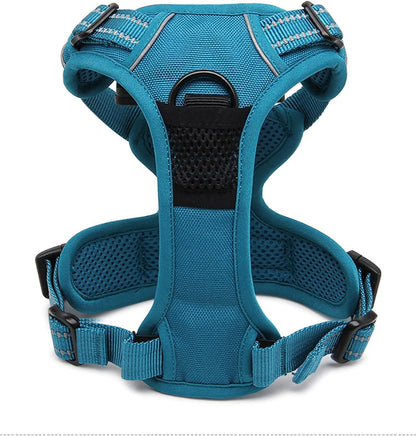 Adjustable No-Pull Dog Harness Reflective Vest, Blue, XS