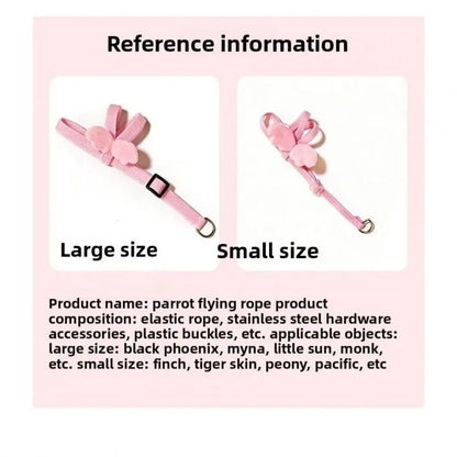 Parrot Harness & Leash Set with Adjustable Vest, Anti-Escape Ultra-Lightweight Bird Training Accessory with Elastic Cords for Cockatiels, Conures (Outdoor Flying Use)