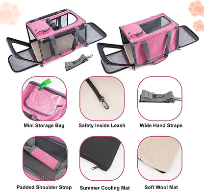Pet Carrier for Large and Medium Cat, Soft-Sided Pet Crate for Puppy