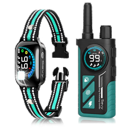 Sevy 3300FT Waterproof E-Collar with Four Training Modes: Beep, Vibration, Shock, and Anti-Bark for Small to Large Dogs - 2-Pack Rechargeable LCD Dog Training Collar with Remote Control for Two Dogs