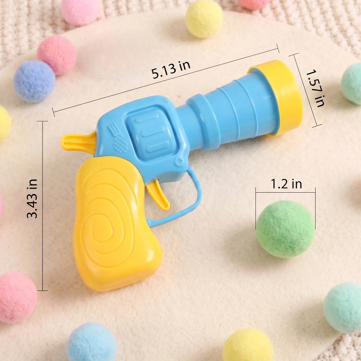Interactive Cat Toy Launcher Set - 1 Launcher & 30 Plush Balls, Battery-Free, Durable, Indoor Exercise & Boredom Relief, Ideal Gift for Kittens & Adult Cats
