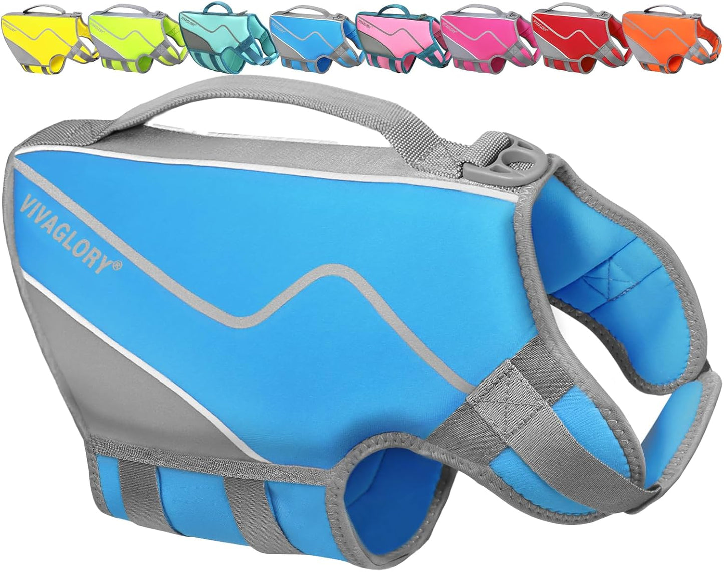 Dog Life Vest Neoprene Dog Swim Vest, XS, Cyra Blue
