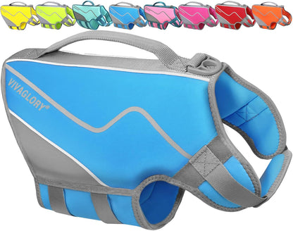 Dog Life Vest Neoprene Dog Swim Vest, XS, Cyra Blue