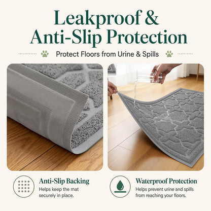 Cat Litter Mat, Waterproof Litter Trap Mat, 35.4X23.6, Dark Grey