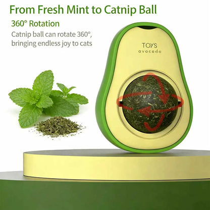 Wall-Mounted Catnip Chew Toy with 360° Spinning Ball for Enhanced Dental Care and Interactive Play for Indoor Cats