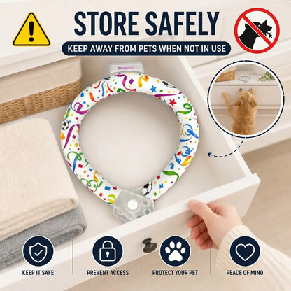 Reusable Pet Cooling Collar, 64°F PCM Ice Ring for Dogs & Cats, No Condensation Sweat-Free Dog Neck Ring, Fast Freeze Instant Heat Relief Neck Wrap for Summer Outdoor Walking, Travel & Anti-Heatstroke, Safe Premium TPU Chill Loop for Puppy & Large Dogs