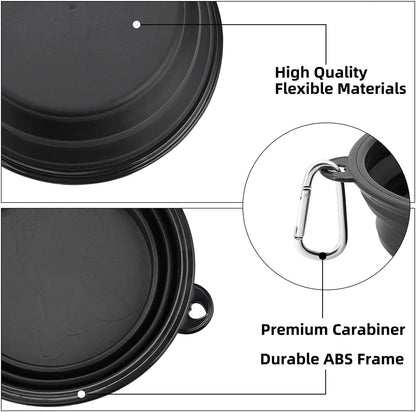 Large Collapsible Dog Bowls 2 Pack, 34Oz Foldable Dog Travel Bowl