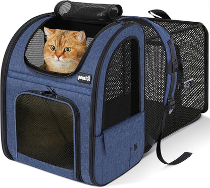 Cat Carrier Backpack Expandable, Cat Backpack with Breathable Window
