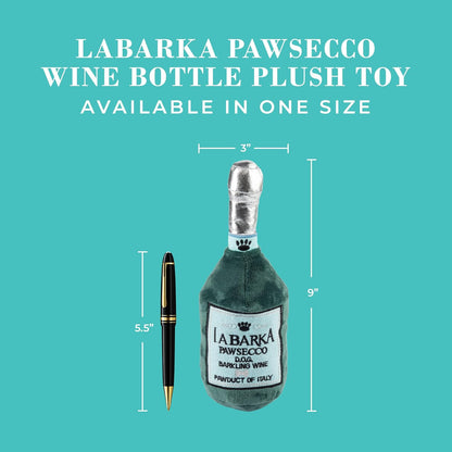 Labarka Pawsecco Plush Dog Toy, Wine Parody Chew Toys