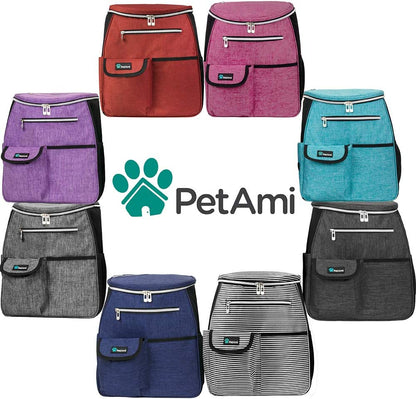Dog Travel Backpack 27L Airline Approved Pet Supplies Bag, Purple