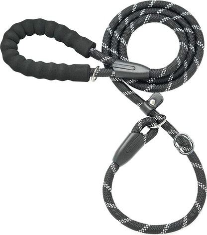 Durable Slip Lead Dog Leash, 1/2" X 4 FT, Black