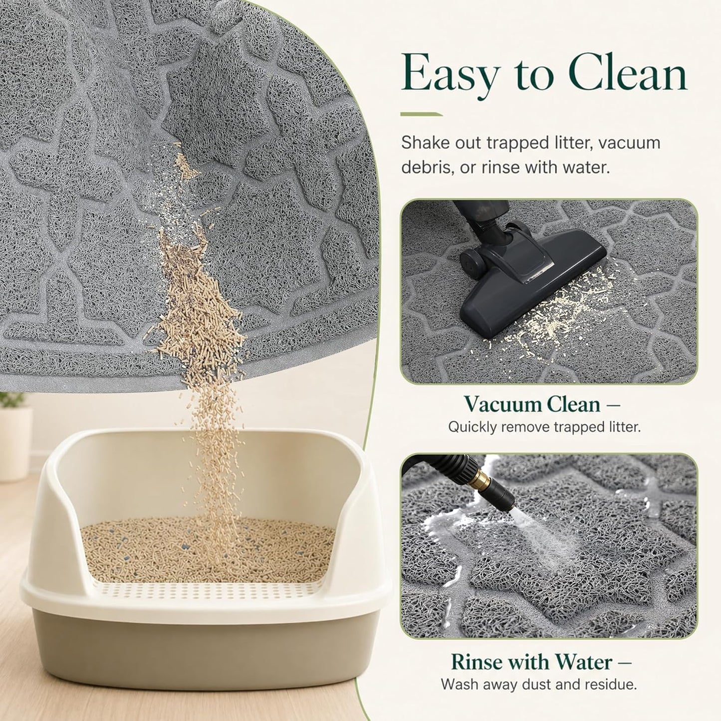 Cat Litter Mat, Waterproof Litter Trap Mat, 35.4X23.6, Dark Grey