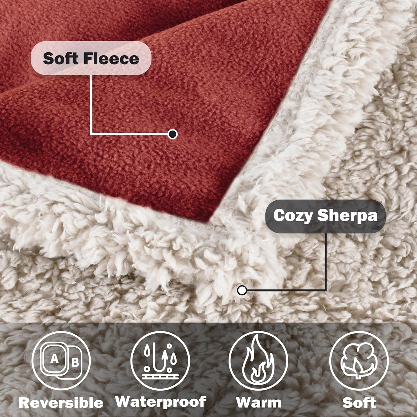 Waterproof Reversible Pet Blanket for Dogs and Cats