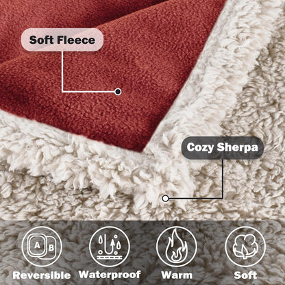 Waterproof Reversible Pet Blanket for Dogs and Cats