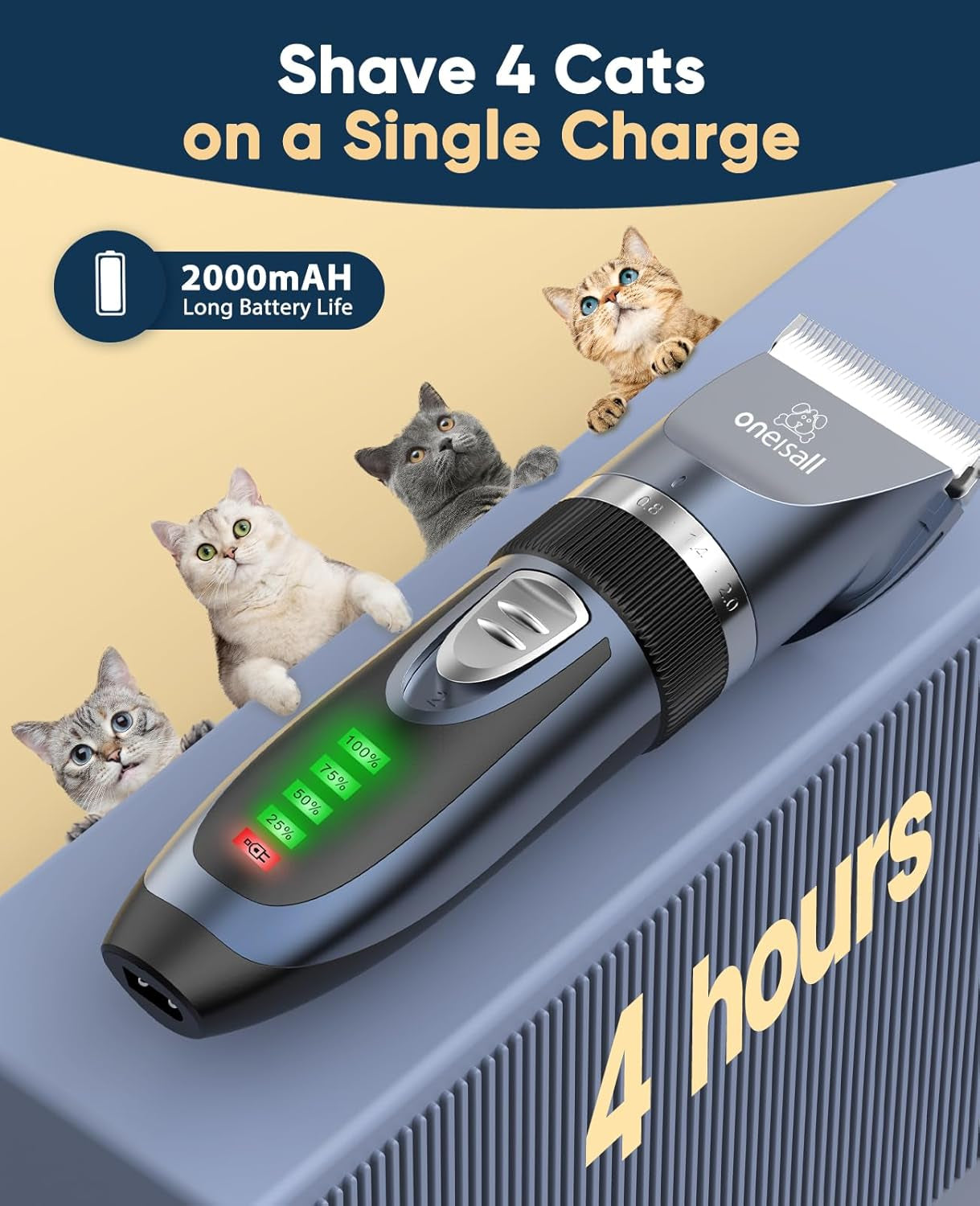 Quiet Cat Clippers for Matted Hair & Long Hair, Cat Shaver