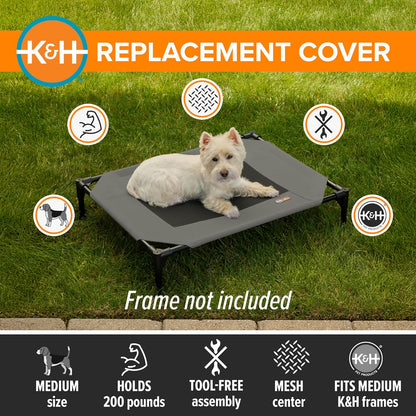 K&H Outdoor Elevated Dog Bed Pet Cot Replacement Cover, Medium 32X25In