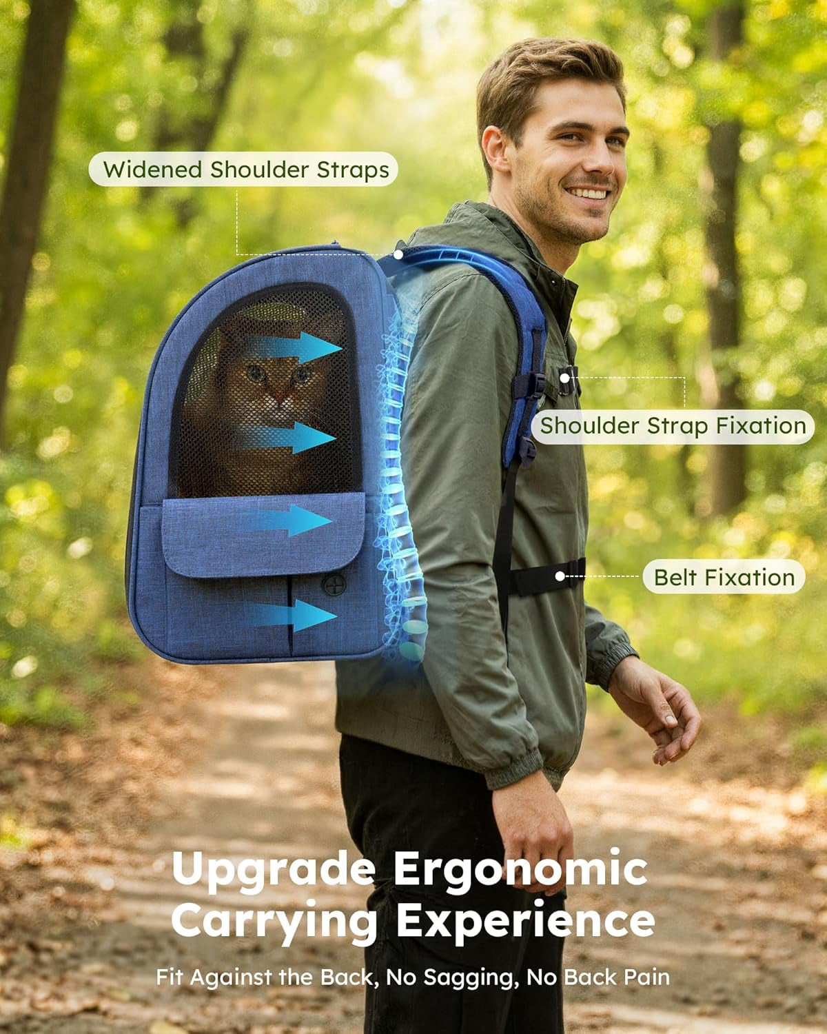 Cat Carrier Backpack Expandable, Cat Backpack with Breathable Window