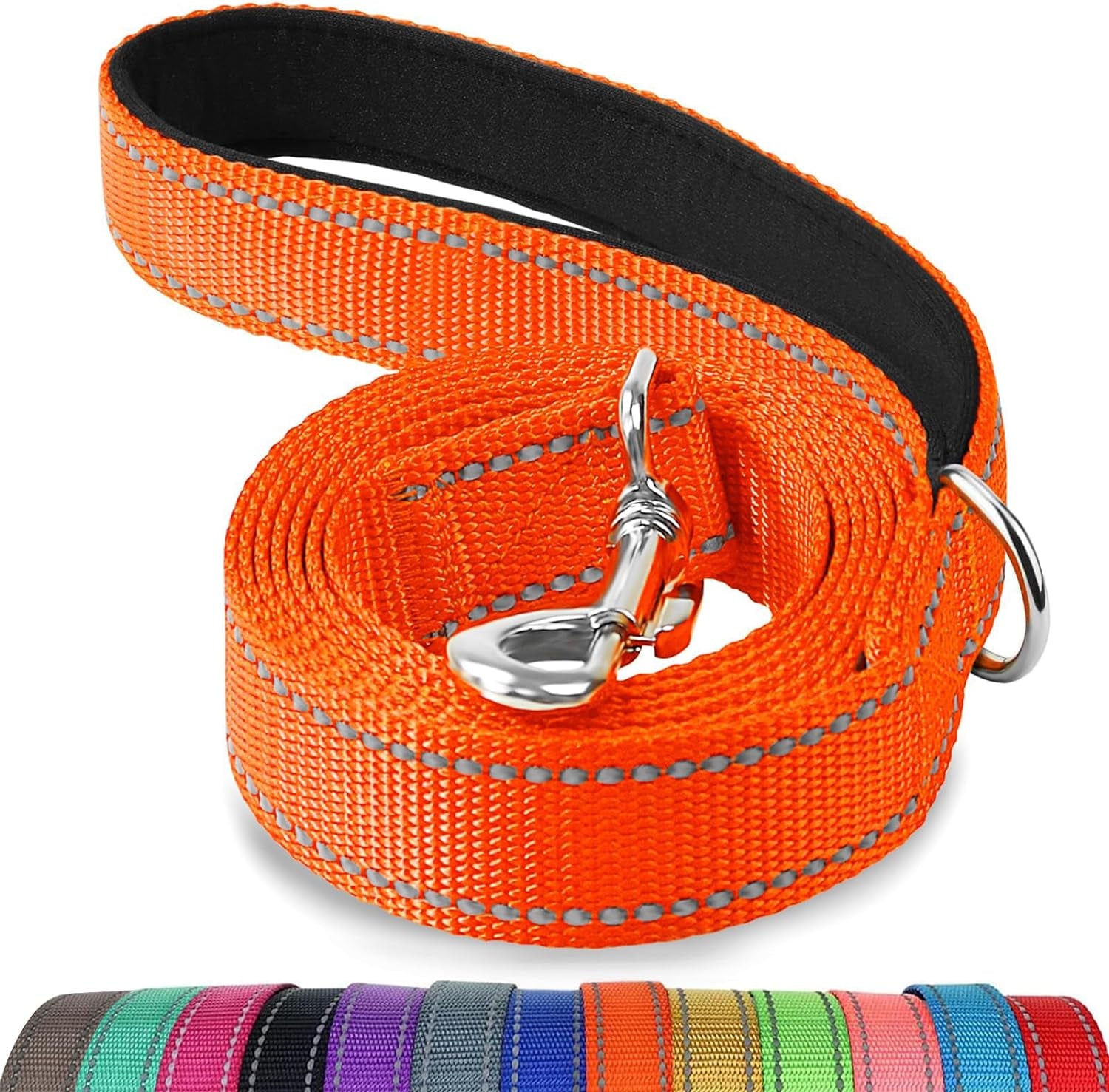 Reflective Dog Leash for Medium & Large Dogs, 5 FT X 1", Orange