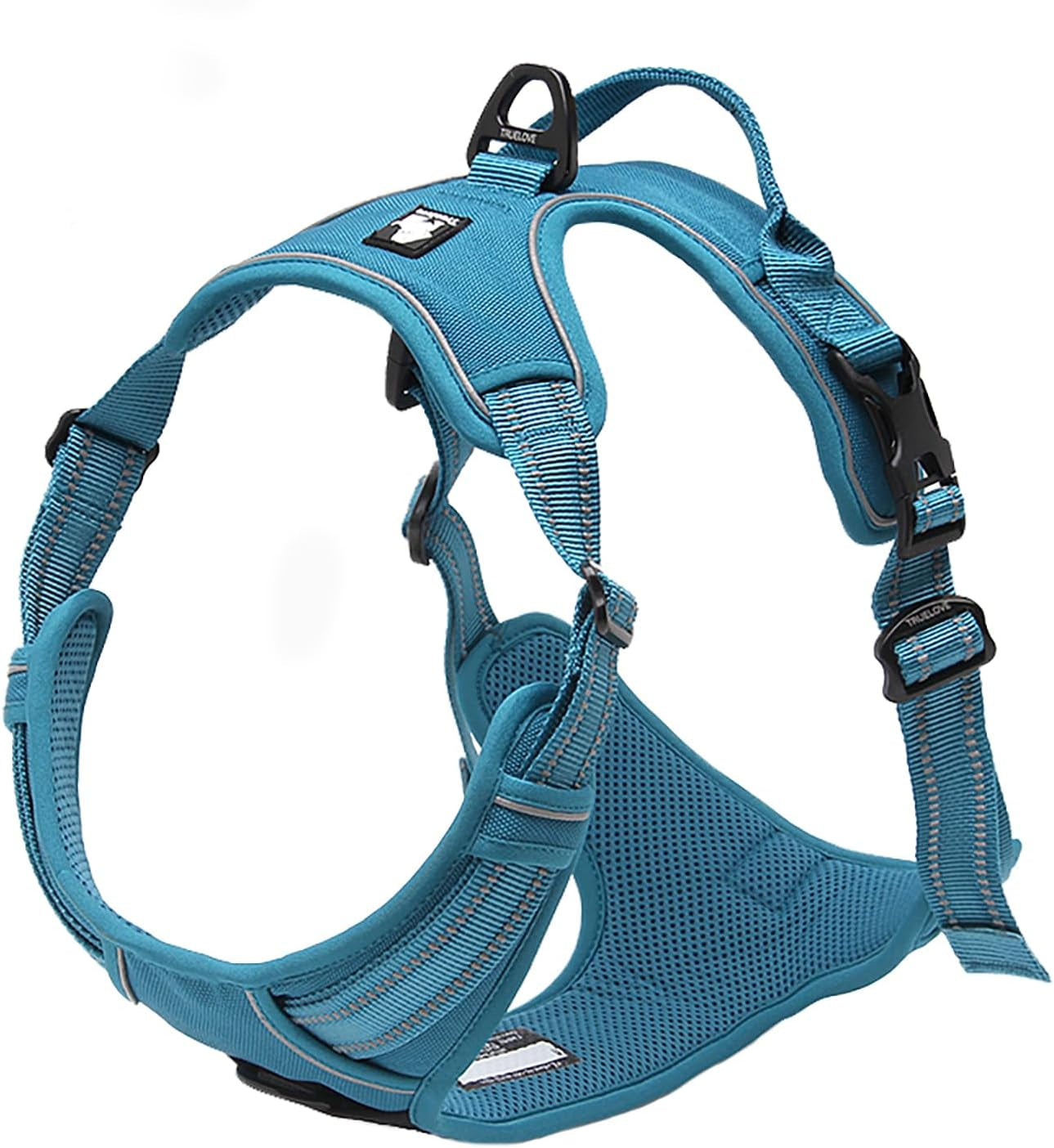 Adjustable No-Pull Dog Harness Reflective Vest, Blue, XS