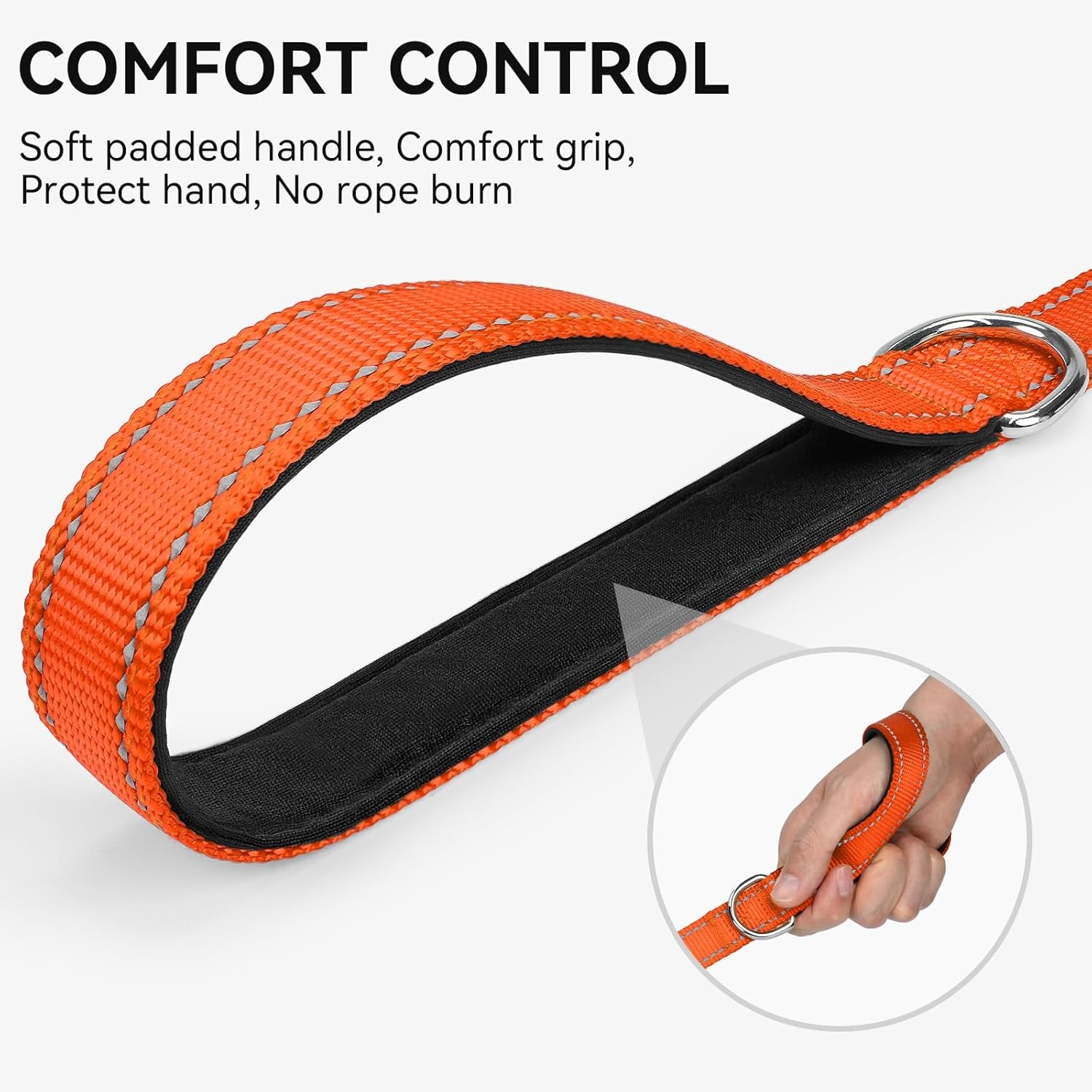 Reflective Dog Leash for Medium & Large Dogs, 5 FT X 1", Orange