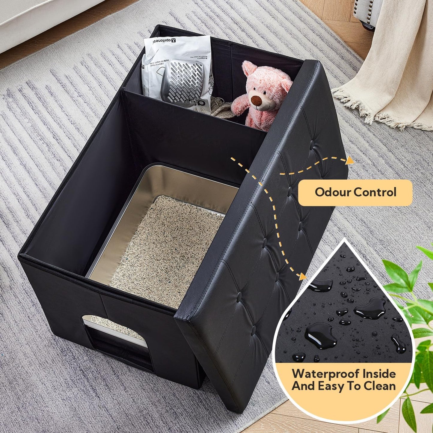 Cat Litter Box Enclosure Furniture Odor Control, Extra Large