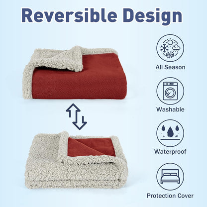 Waterproof Reversible Pet Blanket for Dogs and Cats