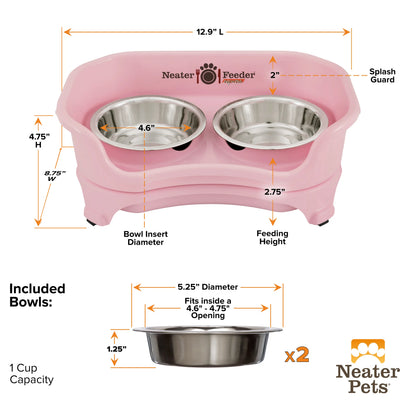 Neater Pets Neater Feeder Express for Cats - Elevated Mess-Proof Pet Bowls with Raised Walls for Enhanced Digestion - Dishwasher Safe and Easy to Clean - Made in the USA