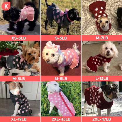 Dog Sweater Dress for Small Dogs Turtleneck Thick Knit Pullover