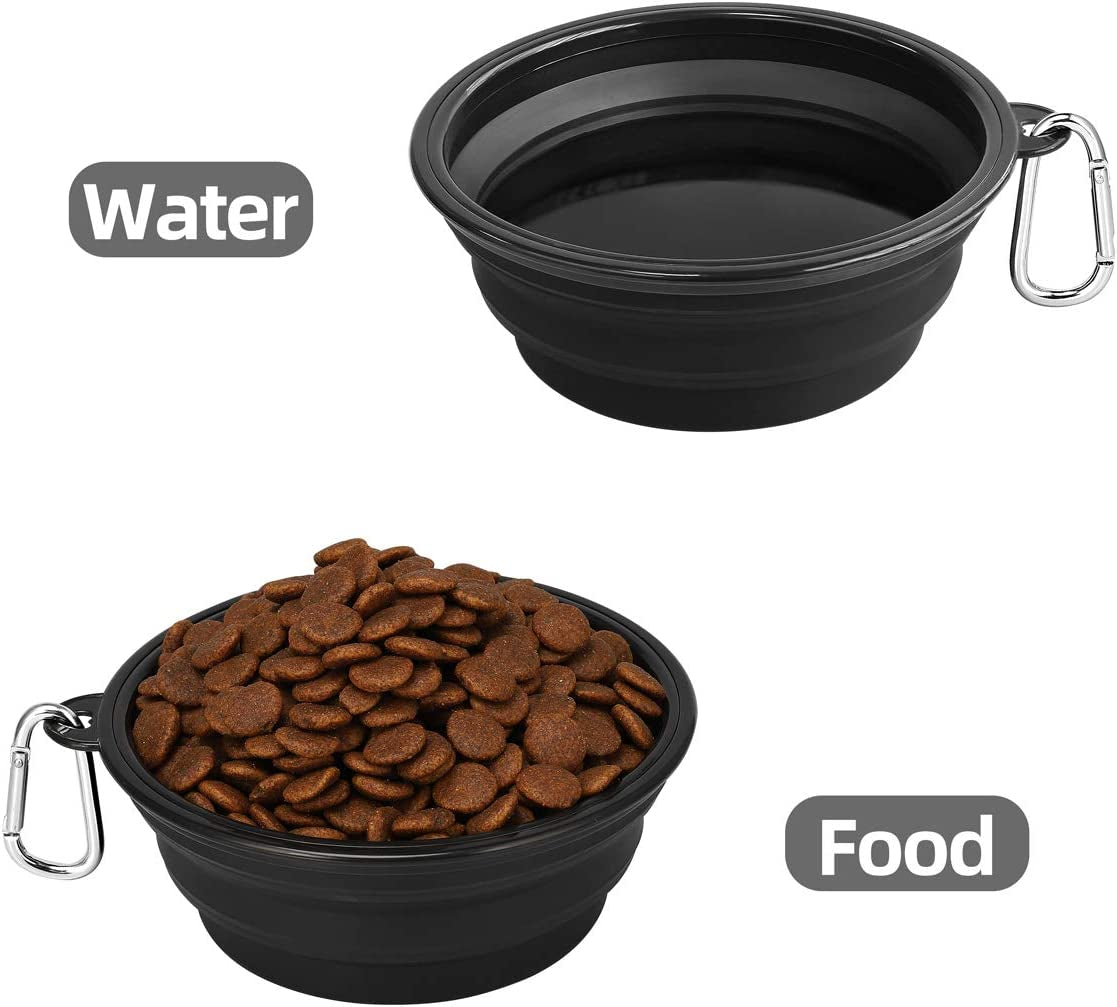 Large Collapsible Dog Bowls 2 Pack, 34Oz Foldable Dog Travel Bowl