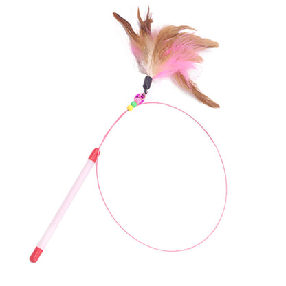 Pet wire feather bell cat toy