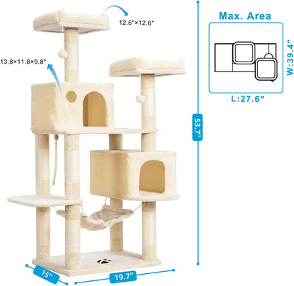 Cat Tree Tower with Sisal Scratching Posts, Big Condo, MPJ020M