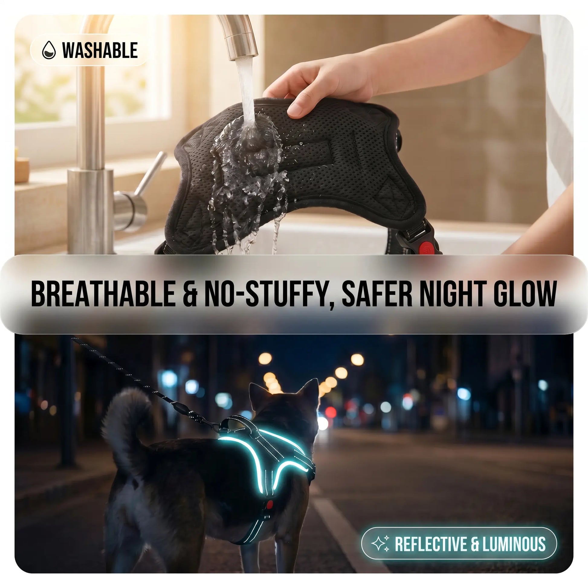 Durable Reflective No-Pull Dog Harness and Leash Set - 5FT Adjustable Leash Included, Breathable Design for Comfortable Daily Walks, Ideal for Puppies