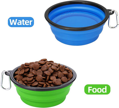 Large Collapsible Dog Bowls 2 Pack, 34Oz Foldable Dog Travel Bowl