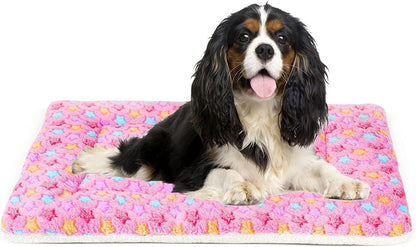 Dog Crate Pad Bed Ultra Soft Pet Mat Star Print Pink 29 X 21 Inch