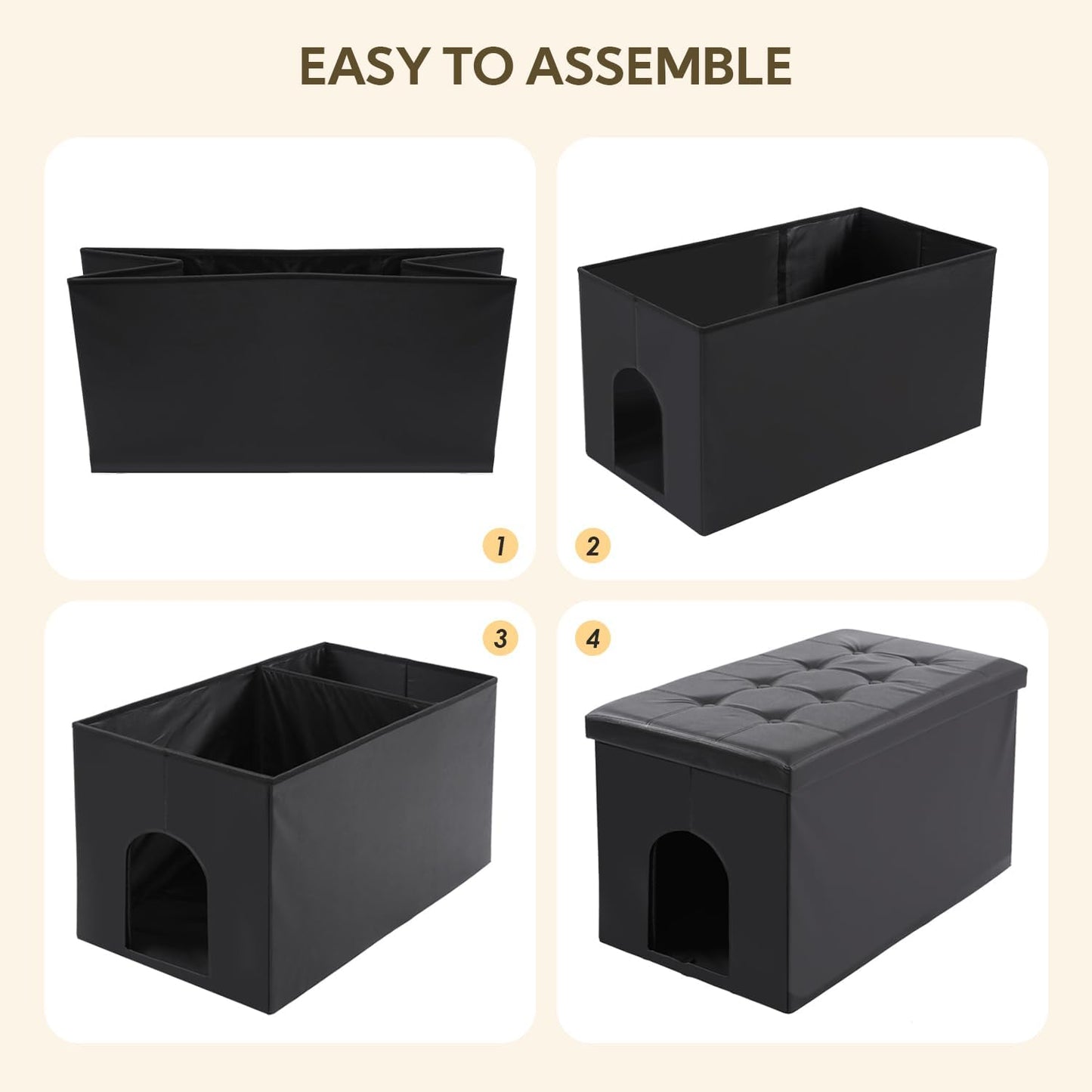Cat Litter Box Enclosure Furniture Odor Control, Extra Large