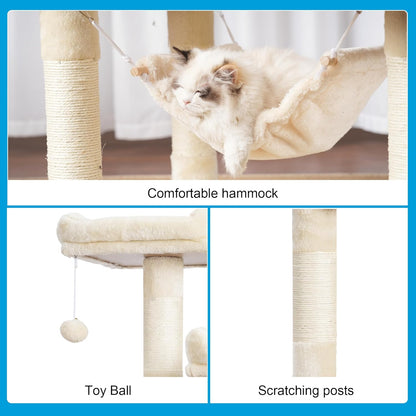 Cat Tree Tower with Sisal Scratching Posts, Big Condo, MPJ020M