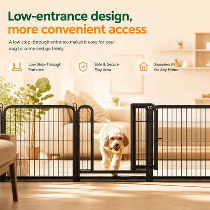 Dog Playpen 24In 16 Panels Pet Fence for Indoor Yard RV Camping