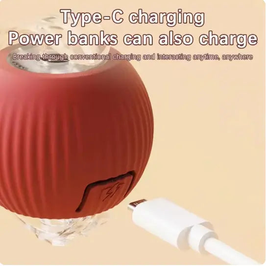 Interactive USB-Charged Rolling Ball Cat Toy with Teasing Stick - Durable, Safe, and Engaging for All Breeds