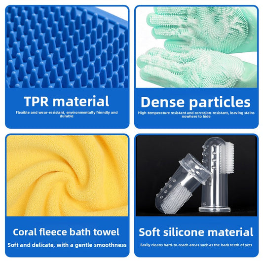 Anti-Scratch and Bite Pet Cleaning and Grooming Tool for Cats and Dogs
