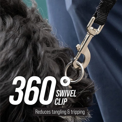 Long Trainer - 1 Inch Nylon Long Dog Training Leash with Storage Strap (50 Ft, Orange)