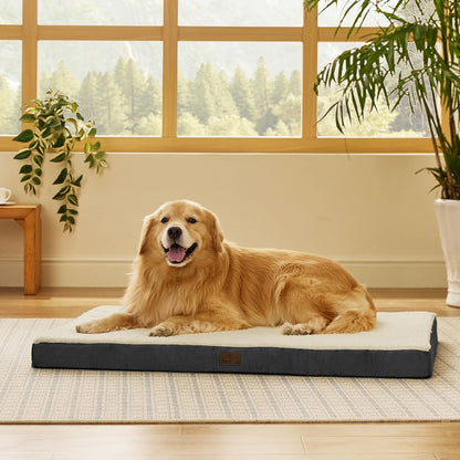 XL Dog Bed, Extra Large Pet Bed with Comfy Sherpa,44X32In Grey
