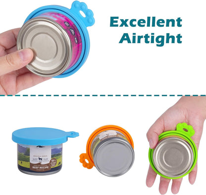 4 Packs Pet Food Can Covers Lids, Universal Size for Dog Cat Food