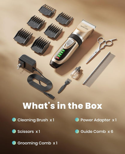 Dog Grooming Clippers with LED Display for Dogs & Cats
