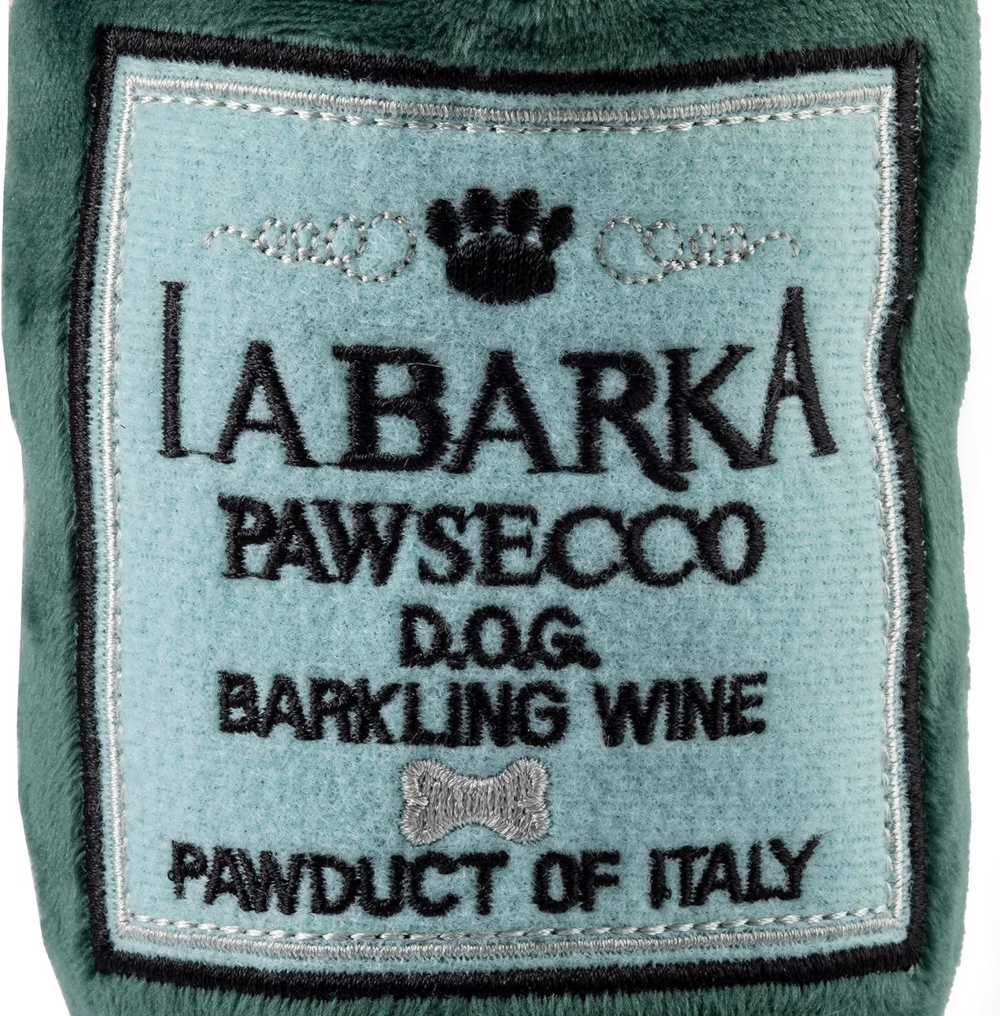 Labarka Pawsecco Plush Dog Toy, Wine Parody Chew Toys