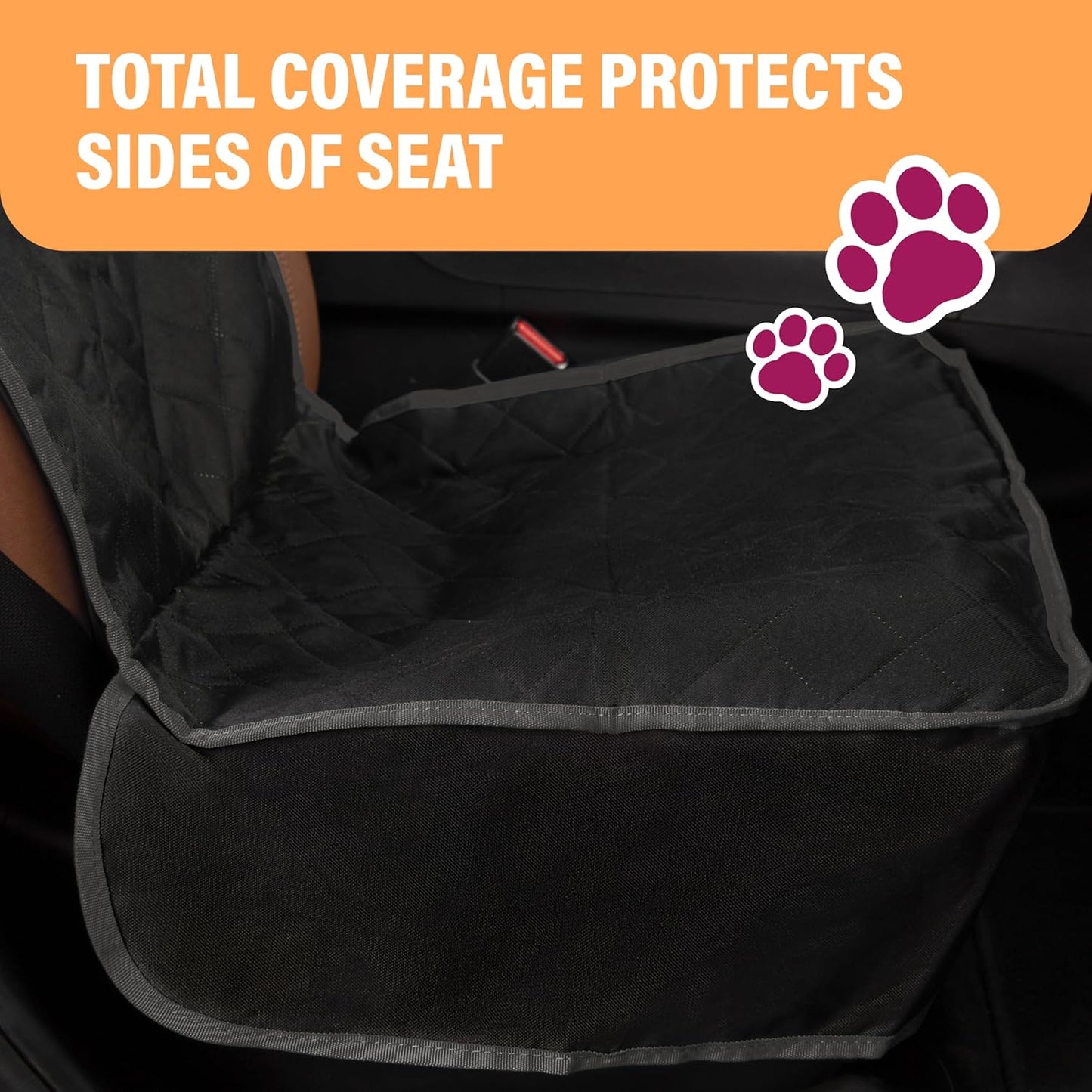 Dog Car Seat Cover, Waterproof Front Seat Protector for SUV Truck Sedan, Pet Safety Travel Comfort System with Universal Fit, Beige