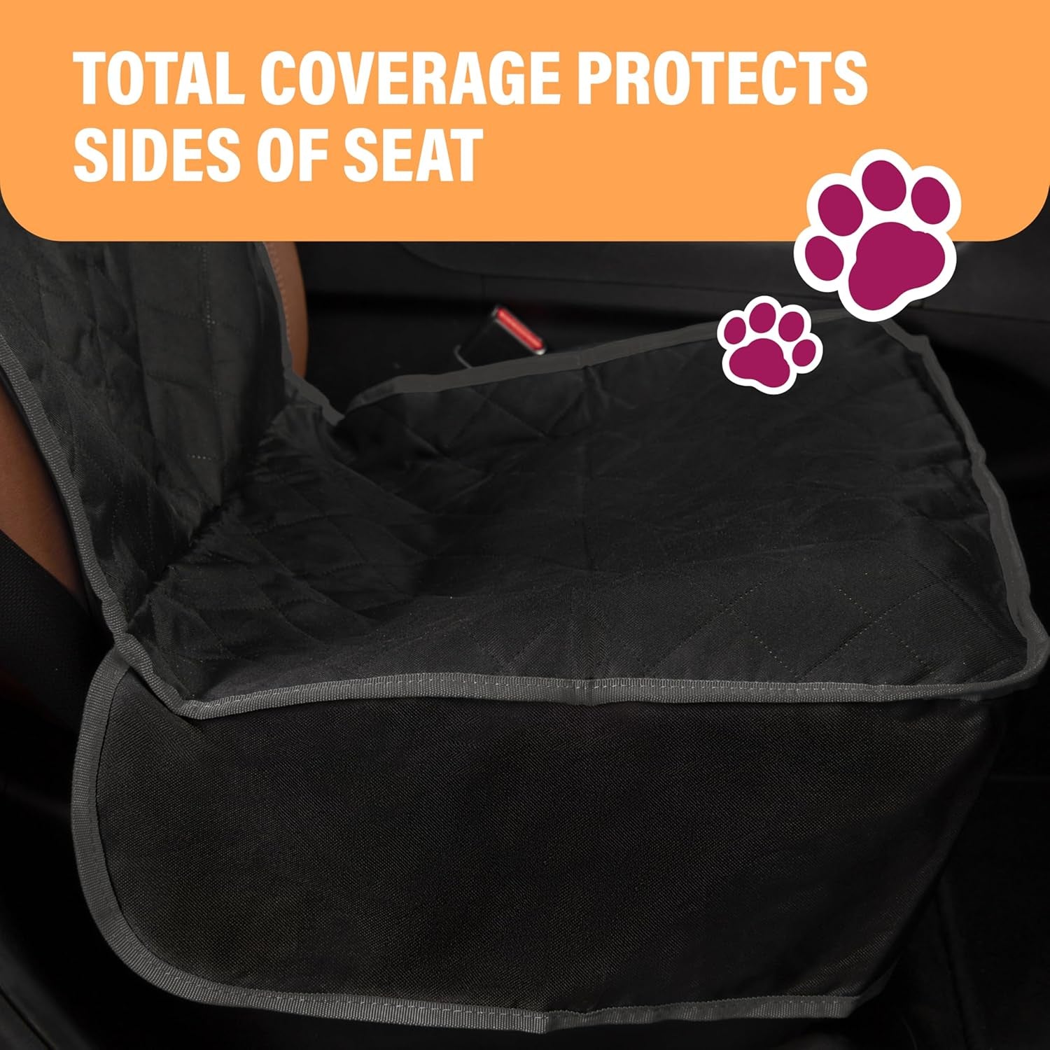 Dog Car Seat Cover, Waterproof Front Seat Protector for SUV Truck Sedan, Pet Safety Travel Comfort System with Universal Fit, Beige